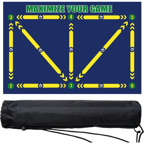 Football Training Mat 90x60cm Dribbling Training Equipment Ball Control Non Slip Mat Accessories Gifts for Boys Kids Set C