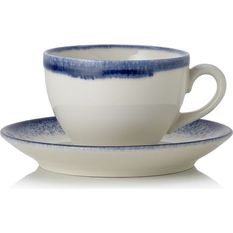 Lot de 6 tasses et soucoupes en Porcelaine 0,22 L Marina H 85 mm - Was Germany