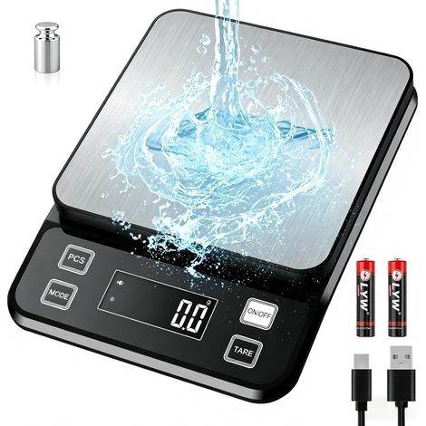 Balances de Cuisine Entièrement Étanche, 10kg, IPX67 & Rechargeable (1/5)