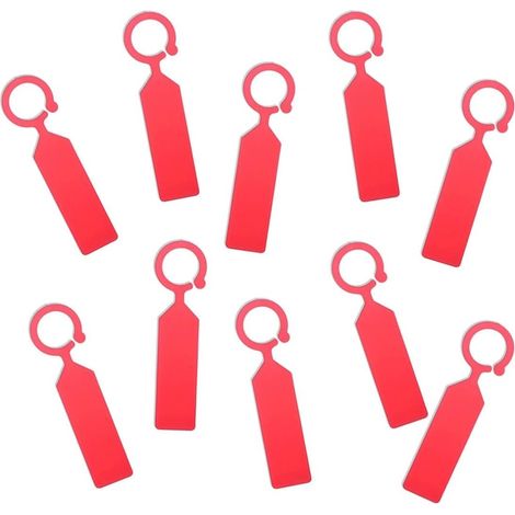 Dicke rote Kunststoffetiketten, 10 cm, für Topfpflanzen, Baumschulen und Gartenpflege, Packung mit 50 Stück.