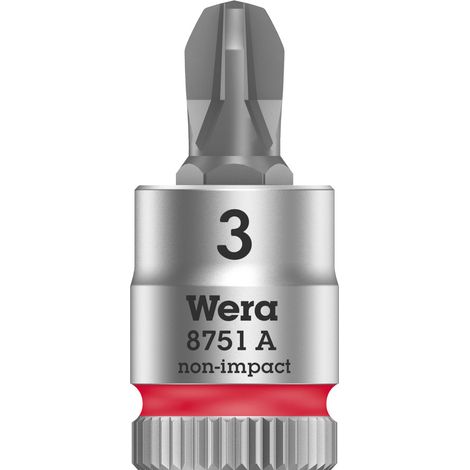 Wera 8751 A 05003352001 Kreuzschlitz Phillips Steckschlüssel-Bit-Einsatz PH 3 1/4" (6.3 mm) (1/3)