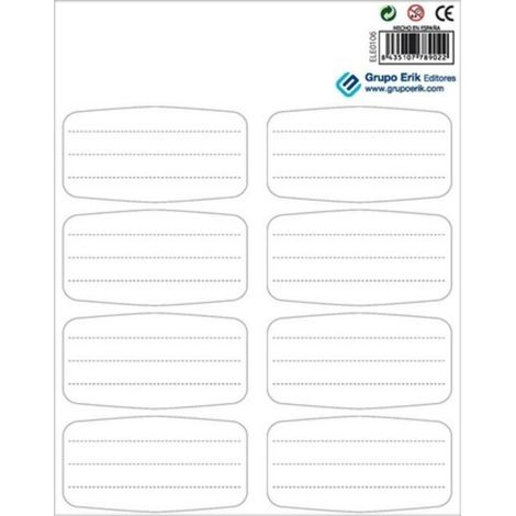 Etiquetas adhesivas Erik Editore 2 hojas acabado brillante autoadhesivas