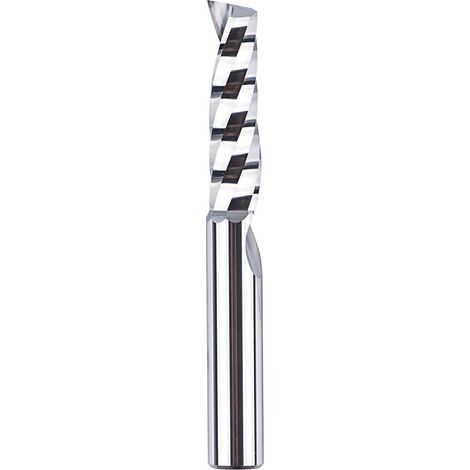 Router Bit 8 mm Aluminium CNC Helicoidal 1 Tooth Spiral Cutter 32 mm Cutting Length Tungsten Carbide Monoblock for Acrylic Aluminum Plastics (1/5)