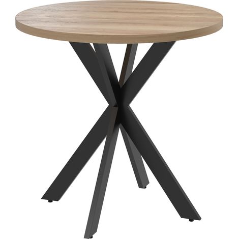 Runder Esstisch, 75 cm, für 2-4 Personen, braunes MDF