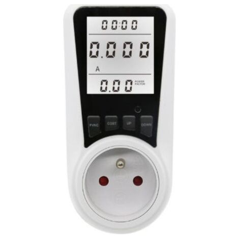Compteur d'énergie numérique 230 V CA, compteur de puissance, unité de courant, énergie électrique, kWh, analyseur de mesure de puissance, prise de surveillance de la puissance avec écran LCD-AquaForg (1/5)