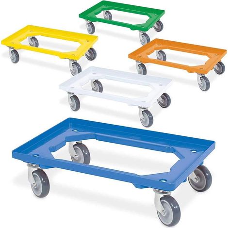 BRB Lot de 5 rouleaux de caisse pour conteneur 600 x 400 mm, 1 rouleau bleu jaune, vert, orange, blanc