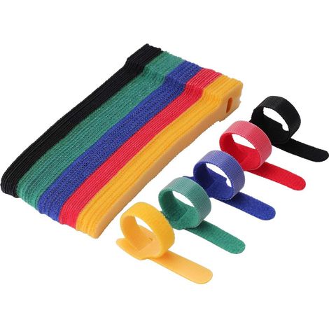 Fascette per cavi - Organizzatore di cavi - 50 pezzi - 12 x 150 m - Fascette per cavi con velcro - Clip per cavi - Fascette per cavi - Velcro - Riutilizzabili - Organizzatore di cavi - AquaForge (1/5)