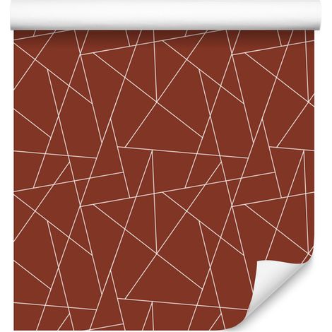 Carta da parati con motivo geometrico rosso, centro rosso 50x1000 cm (1/5)