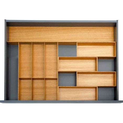 Extension pour tiroir en chêne naturel – Largeur 600 mm – Adaptable pour tiroirs de 500 à 650 mm – Compatible Hettich ArciTech – Kesseböhmer (1/4)