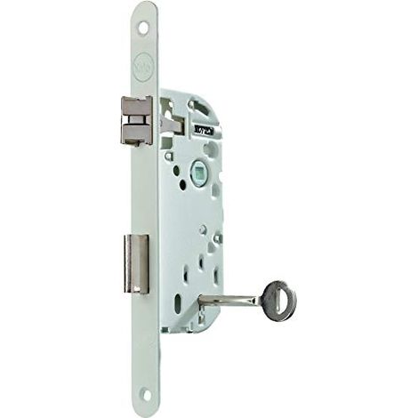 Serrure a encastrer a clé - YALE - Y75R-A40/B/SC - Axe 40 mm, coffre 135 mm - Certifié NF Niveau 2 - Blanc, Gâche et Clé inc (1/4)