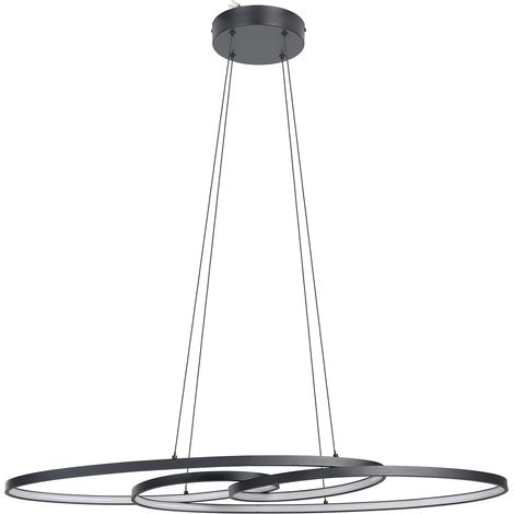 Lampadario A Sospensione Contemporaneo Gianella Alluminio Nero 1 Luce Led 38W