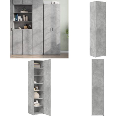 Buffet haut gris béton 40x42,5x185 cm bois d'ingénierie - Buffet Design Moderne - Buffet Haut - Buffet Gris - Meuble Rangement - Commode - Home & Living (1/5)