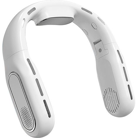 Ventilateur de cou sans pales T68 Blanc pliable silencieux affichage numérique batterie haute capacité portable idéal extérieur (1/5)