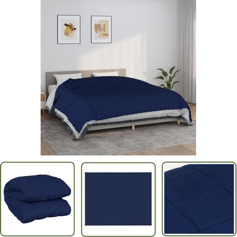The Living Store Couverture lestée Bleu 235x290 cm 11 kg Tissu - Couvre-lit Lesté - Couverture Lestée - Literie - Sommeil Réparateur - Relaxation (1/5)