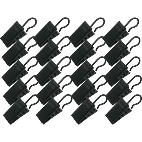 Lot de 20 pinces robustes métalliques petites, pinces à rideaux, idéales pour photos, décoration intérieure et exposition d'art artisanal, couleur noire (1/5)