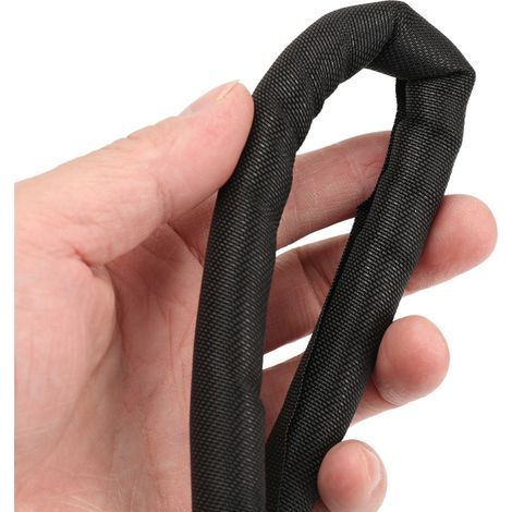 Gaine de protection câble pour chiens et chats, protège-câbles anti-morsures 3m x 1,27cm, gaine électrique ICTA polyester noire ouverte pour gestion câbles, compatible animaux (1/5)