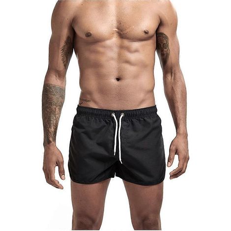Bunte Herren-Sommershorts, gerade geschnittene Sporthose im Strandstil, lässig, mit elastischem Bund und Kordelzug, ideal zum Laufen. (1/5)