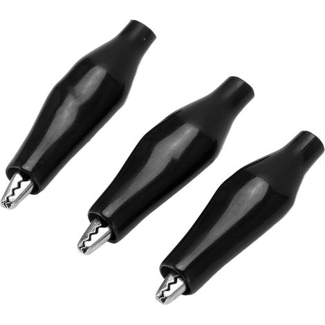 25.010 100PCS Pince de test électrique à poignée unique Assortiment de pinces de charge pour chargeur de batterie pour test de puissance Noir (1/5)