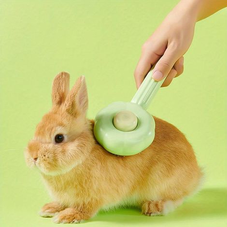 Peigne en forme de tournesol pour poils de lapin - Outil d'épilation doux, matériau PE durable, outil de nettoyage pour animaux de compagnie (1/5)