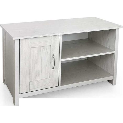 MOBILE DA ARREDO BASSO ANTA E 2 VANI IN LEGNO 90 X 39 X H50 CM COLORE BIANCO (1/2)