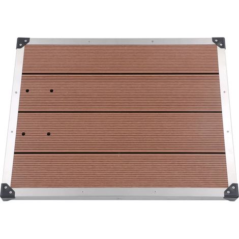 Receveur de douche extérieur WPC Inox 80x62 cm Marron (1/5)