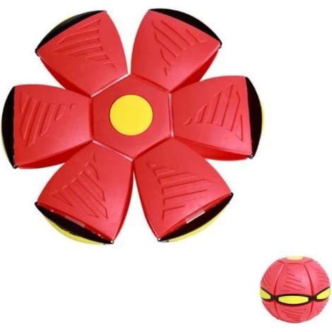 Jouet pour animal de compagnie - Balle soucoupe volante - TPE - Rouge - Utilisation extérieure - Taille moyenne (1/4)