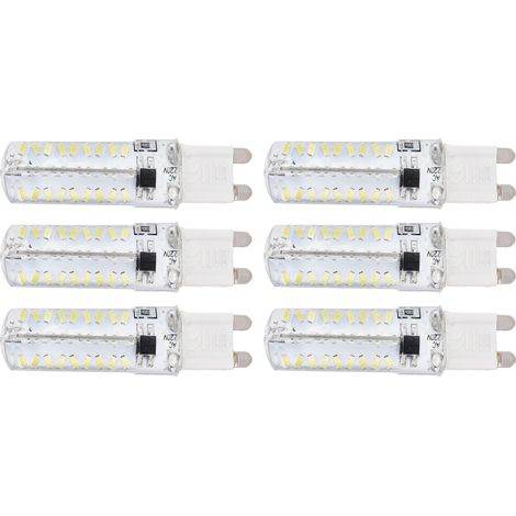 6 Ampoules G9 72 LED 5W 220V Lumière Blanche pour Plafonnier Murale Éclairage Maison Silicone (1/5)