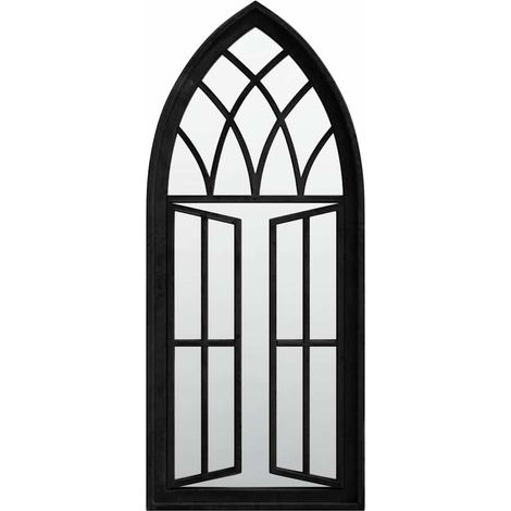 Maison Exclusive - Specchio da Giardino Nero 70x30 cm in Ferro per Uso Esterno