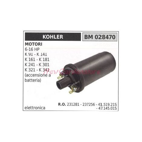 Bobina accensione KAWASAKI per motori 6 16 HP con accensione a batteria 028470