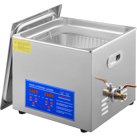 VEVOR Nettoyeur a Ultrasons 15L Bac a Ultrasons Professionnel Appareil Nettoyeur Ultrasonique Domestique Affichage Digital (15L)