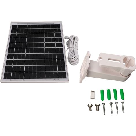 Caméra sécurité panneau solaire 8W silicium monocristallin IP65 étanche avec adaptateur Type C USB (1/4)