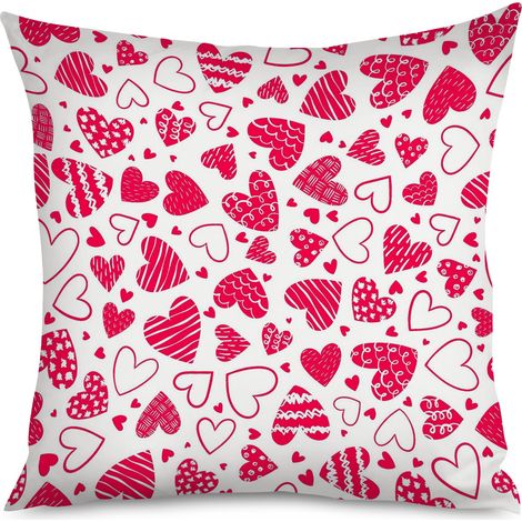 Housse de Coussin décoratif cœurs argentés, brillant (1/5)