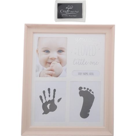 Erinnerungs-Fotorahmen für Babys Hand- und Fußabdrücke, Neugeborenen-Fotoset, Babygeschenkset, Fußabdruck-Display, unvergessliches Geschenk (1/5)