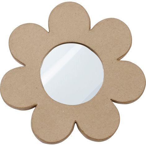 Miroir fleur en papier mâché - 21x5x21cm