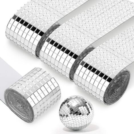 6400 pièces de mosaïques murales auto-adhésives en acrylique, 5 × 5 mm, carrées et brillantes, idéales pour décoration DIY, art créatif, salle de bain, cuisine, miroir disco ou rénovation intérieure (1/5)