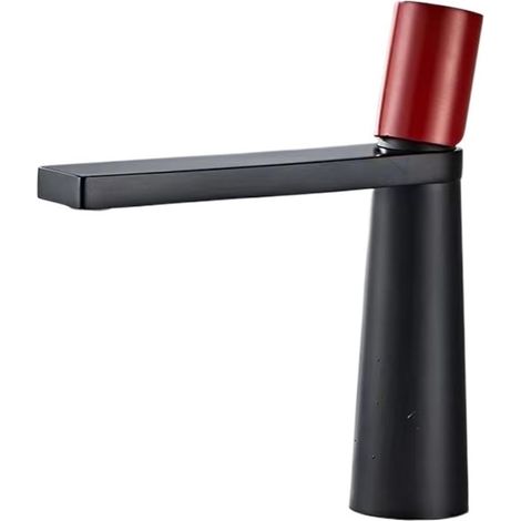 Robinet de cuisine Robinet mitigeur de salle de bain, robinet de lavabo à montage sur pont, robinet monotrou à support, nouveau design de salle de bains, robinets d'évier noirs hauts(SLT184-BR) (1/3)