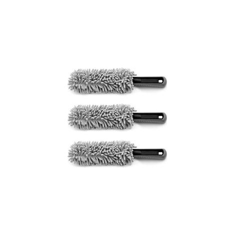 Set di 3 spazzole flessibili per la pulizia di tutti i tipi di cerchi, grigie, 35x5 cm, per la rimozione dello sporco - Crezuo