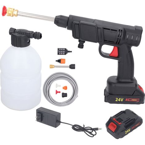 450PSI Nettoyeur Haute Pression Sans Fil avec Buse de Pulvérisation Batterie Lithium Pistolet à Eau Nettoyant Prise US 100‑240V (1/5)