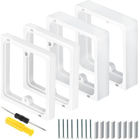 2 ensembles 1 gang Entretoise carrée pour prise simple Blanc (2 cm + 1 cm) Empilable pour Boîtier d'encastrement Espace d'installation accru (1/5)