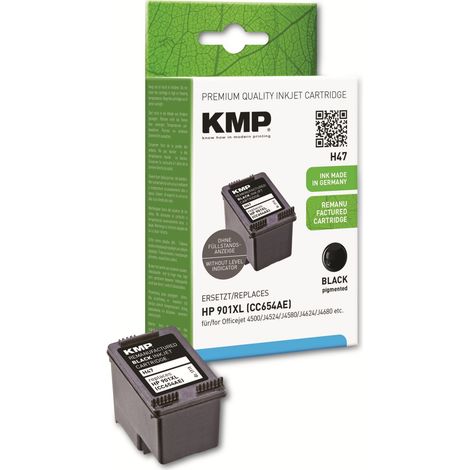 Cartouche d'encre KMP compatible pour HP 901XL (CC654AE), noire