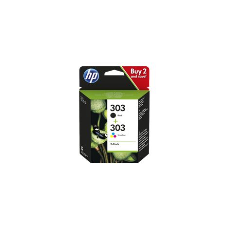 HP 303 2-pack Black/Tri-color Original Ink Cartridges cartucho de tinta 2 pieza(s) Rendimiento estándar Negro, Cian, Magenta, Amarillo