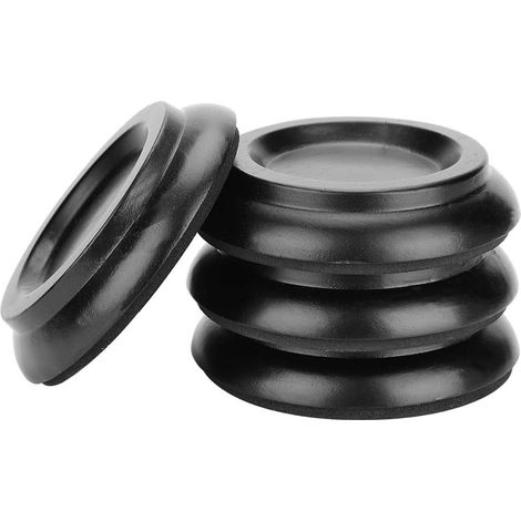 Klavierpolster – 4 Stück – Buche und EVA – Rutschfest – Bodenschutz und Vibrationsdämpfung – 10 cm, Schwarzbraunes Holz (1/5)