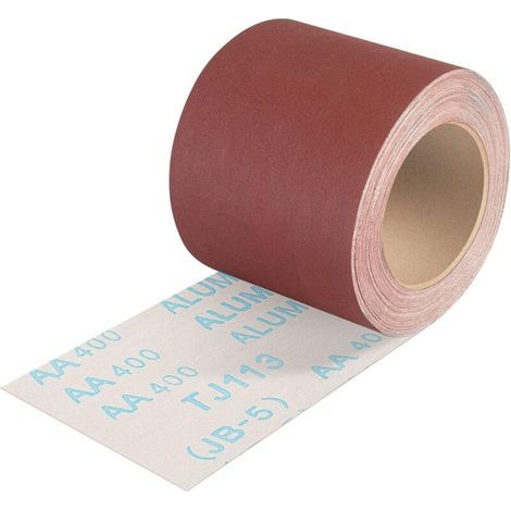 Rouleau de Papier Abrasif Grain 400, 93 mm x 10 m , pour Métal Bois, pour Ponceuses Vibrantes et Manuelles (1/5)