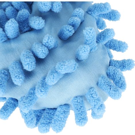 Lot de 10 chaussons-serpillères en chenille multifonctions pour le nettoyage des sols et le dépoussiérage (bleu) (1/5)