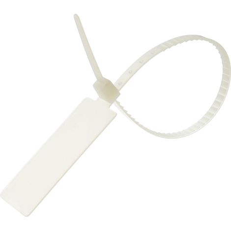 Sicherheitskabelbinder mit großem Beschriftungsfeld VPE 100 Stück Maße L/B/H 365,0mm x 7,0mm, Farbe natur - 1 Stück (1/2)