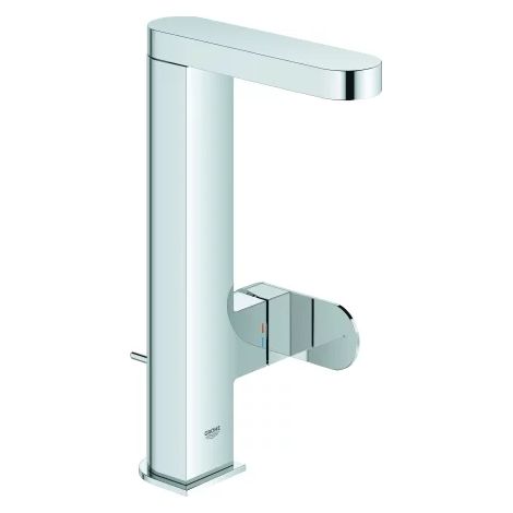 GROHE Mitigeur lavabo monocommande Plus 238514, taille L, montage monotrou, bec pivotant, garniture de vidage à tirette, chromé, 23851004