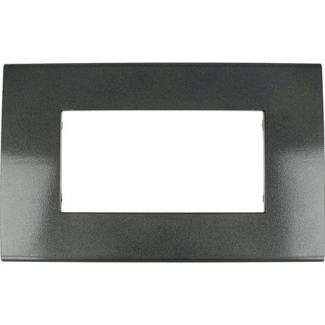 Placca acciaio scuro 4 posti compatibile con Vimar Arkè tipo 19654.72