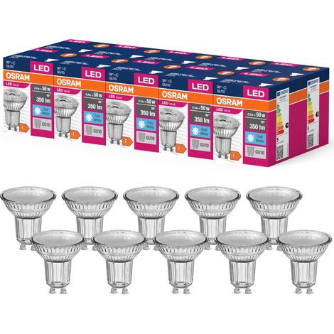 OSRAM Valore a stella a LED PAR16 LED LED per base GU10, lampada riflettore, GL, 350 lumen, bianco freddo, 4000k, sostituzione per lampadine da 50 W convenzionali, non dimmerabile, 10 pacchetti