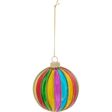BDN GLASS 85MM STRIPED MULTI - Feeric lights & christmas (1/2)