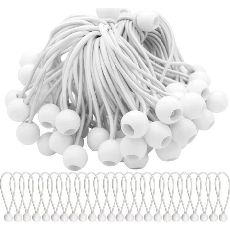 Packung mit 75 elastischen Spannern, elastischen Kordeln mit Bungee-Kugeln, elastischen Kugeln für Festzelte, Zelte, Banner und Planen - LIAIKI